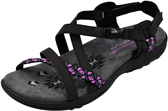 Skechers womens Reggae Slim - Vacay Sandals Flat Sandal