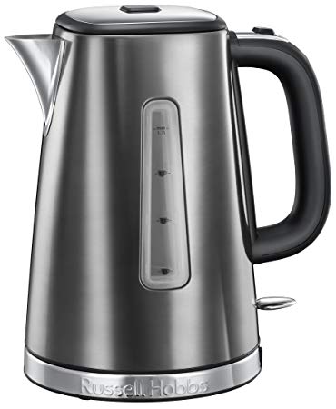 Russell Hobbs 23211 Luna Grey Quiet Boil Electric Kettle, Stainless Steel, 3000 W, 1.7 Litre