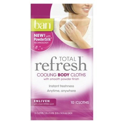 Ban Total Refresh Cooling Body Cloths - Enliven 10-Count (Pack of 6)