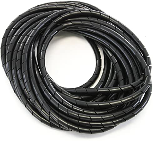 33FT PE 1/2 Inches (12 mm) Black Polyethylene Spiral Wire Wrap Tube PC Manage Cable for Car Computer Cable