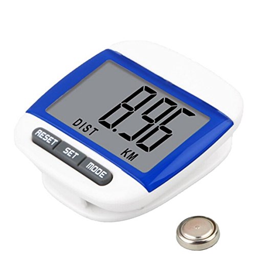 Tinksky LCD Display Digital Pedometer Running Walking Distance Calories Counter (Blue)
