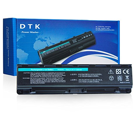 DTK® Laptop Battery for Toshiba PA5023U-1BRS, PA5024U-1BRS, PA5025U-1BRS, PA5026U-1BRS,PABAS259, PABAS260, PABAS261, PABAS262, 6cells 4400 mAh Satellite L850 C850,C855D,C855-S5206,C855-S5214, C870D,C875D Series