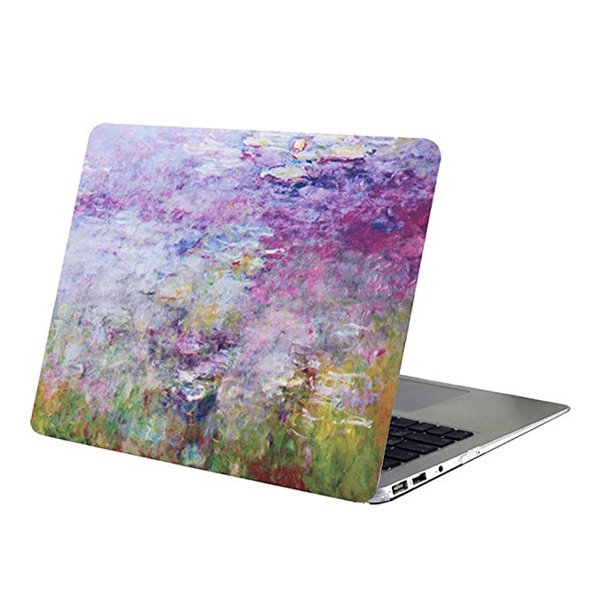 Macbook Air 13 Inch Case,YMIX Hard PC Protective Case Smooth Rubberized Cover for (Model A1466 & A1369) Apple MacBook Air 13.3 Inch (Purple Flower Sea)