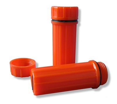 Waterproof Match Cases (2 pack) - Orange