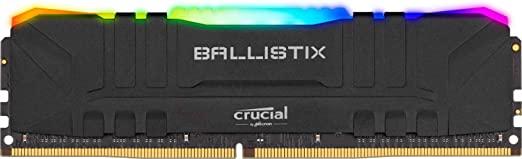 Crucial Ballistix BL8G36C16U4BL RGB 3600 MHz DDR4 DRAM Desktop Gaming Memory 8GB CL16 Black