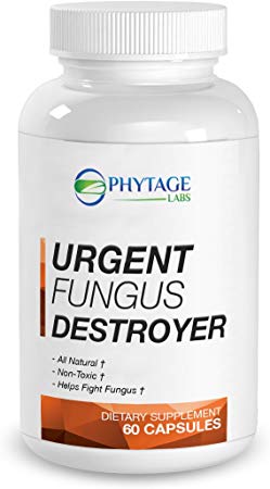Official Phytage Labs Urgent Fungus Destroyer Treatment Supplement - All-Natural Nail, Skin, Hair Anti-Fungal Solution - 60 Capsules