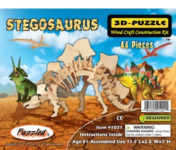 Puzzled Stegosaurus Dinosaur 3D Woodcraft Construction Kit