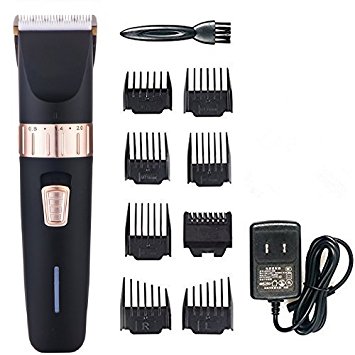Shinefuture Hair Clipper Set Rechargerable Professional Hair Cutting Kit Cordless All in One Lithium Powered Grooming Kit with 8 Guide Combs for Any Hairstyle
