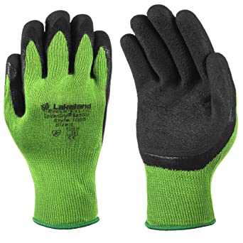 Lakeland Industries 1005L Spidergrip Bamboo Viscose Knit Palm Coated Glove (One Pair) (Pack of 2), Large, Green