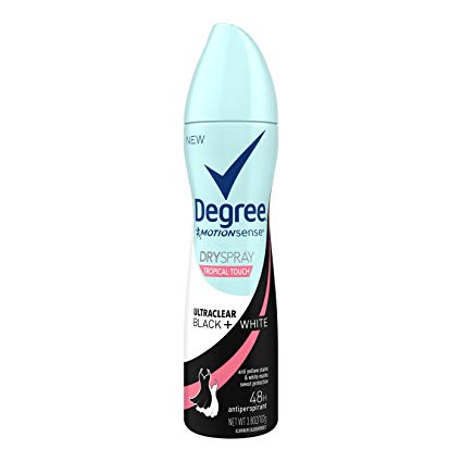 Degree for Women Ultra Clear Black   White Tropical Touch Antiperspirant eodorant Dry Spray 3.8oz, pack of 1