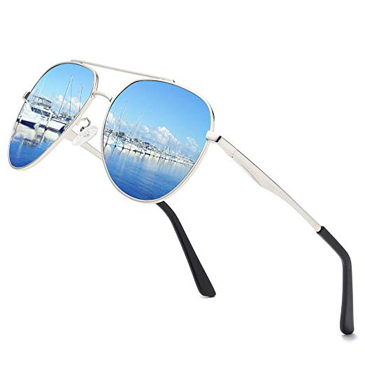 Premium Military Men Aviator Polarized Sunglasses Women Coating Mirror Sun Glasses for Driving,100% UV