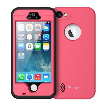 iPhone 5s Waterproof Case, iThrough Waterproof, Dust Proof, Snow Proof, Shock Proof Case with Touched Transparent Screen Protector, Heavy Duty Protective Carrying Cover Case includes a 3.5mm AUX Cable for iPhone 5/5s/SE