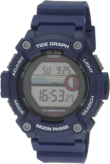 Casio Tide Graph Moon Phase Men's Sports Watch w/Illuminator (Model WS-1300H-2AV Blue)