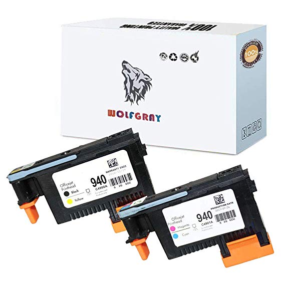 Wolfgray 2 Pack HP940XL 940 Printhead for HP Officejet Pro 8000 8500 Hp 940 Print Head C4900A C4901A for HP Officejet Pro 8000 8500 8500A 8500A Plus 8500A
