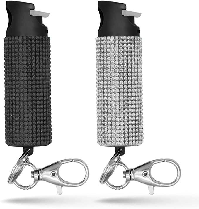 Guard Dog Security Bling-it-On Cute Pepper Spray for Women – Fashionable Key Holder - 16’ (5m) Accurate Spray Range - Self-Defense Accessory Designed for Women