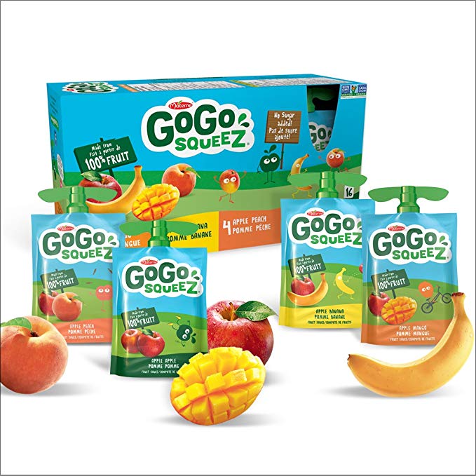 Go Go Squeez Fruit Sauce, Variety Pack (Apple/Apple Peach/Apple Mango/Apple Banana), 1,440g per Unit (16 X 90g per Pouch)
