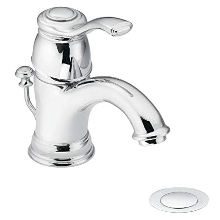 Moen 6102 Kingsley One-Handle Traditional Bathroom Sink Faucet with Available Vessel Sink Extension Kit, Chrome