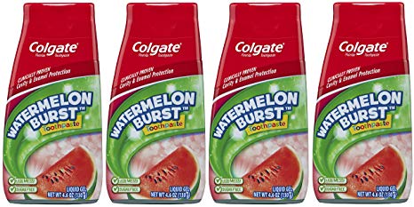 Colgate Kids 2-in-1 Toothpaste, Watermelon Burst, 4.6 Ounce, 4 Count