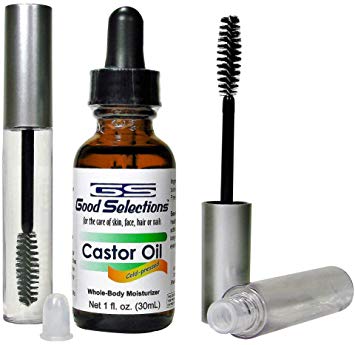 Organic Castor Oil for Skin, Face, Hair or Nails - Get Healthier Skin, Softer Cuticles, Long Nails, Longer and Thicker Hair, Eyebrows and Eyelashes (2 10mL Leak Proof Clear Mascara Tubes Included)