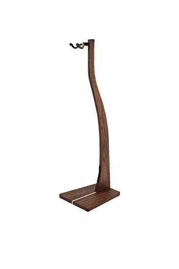 Zither Wooden Guitar Stand - Handcrafted Solid Walnut Wood Floor Stands Best for Acoustic, Electric and Classical Guitars, Made in USA