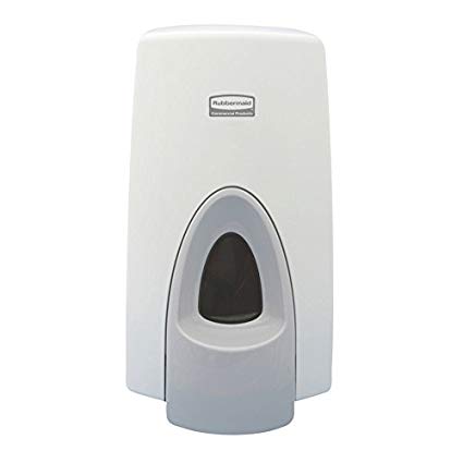 Rubbermaid Commercial Wall Mount Manual Foam Skin Care Dispenser, White, 800 ml Capacity, 2.55-Inch Length x 1.2-Inch Width x 1.15-Inch Height (FG450017)