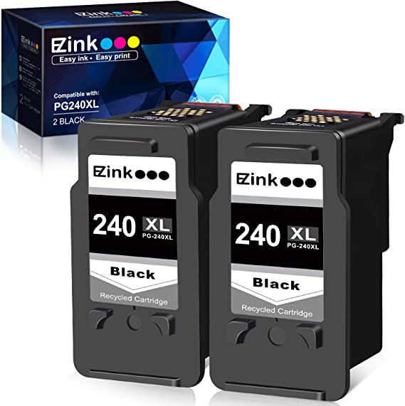 E-Z Ink (TM) Remanufactured Ink Cartridge Replacement for Canon 240 240XL PG-240XL for use with PIXMA TS5120 MG3620 MG3520 MG3522 MX532 MX452 Printer (2 Black)
