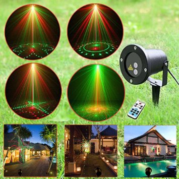 Noza Tec Dynamic Waterproof Outdoor Spotlight Laser Lights Star Landscape Projector With Wireless Remote Control Light Multi Color Modes(Dynamic 20 in 1)
