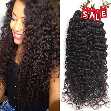 GEM Beauty Brazilian Virgin Hair Curly Weave 3 Bundles lot 100% Remy Human Hair Weave Deep Curly Wave Brazilian Hair Extensions Mixed Length (14 16 18inch)