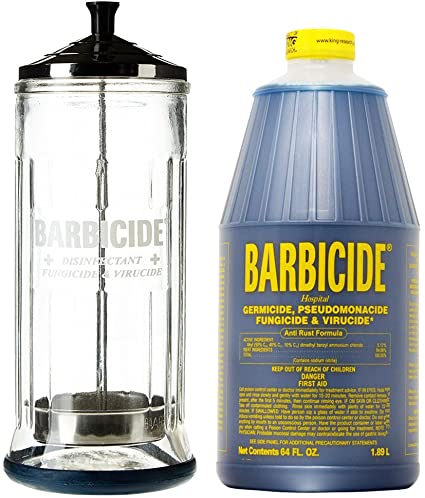 King Research Barbicide Disinfecting Jar Large 37oz   Disinfectant 64oz