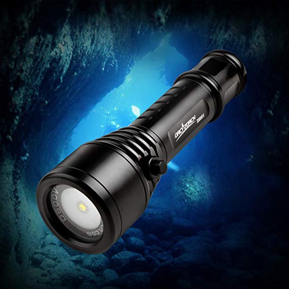 ORCATORCH D500 Video Light Scuba Diving Photography 120 Degrees Super Wide Beam Angle 1000 Lumens Underwater 150M for Diving and Outdoor Lighting