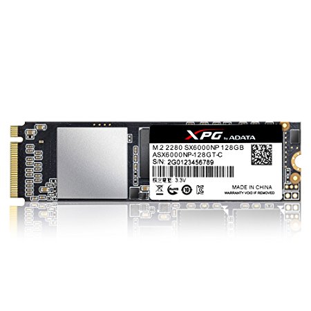 ADATA XPG SX6000 PCIe 128GB 3D NAND PCIe Gen3x2 M.2 2280 NVMe 1.2 R/W up to 1000/800MB/s Solid State Drive (ASX6000NP-128GT-C)