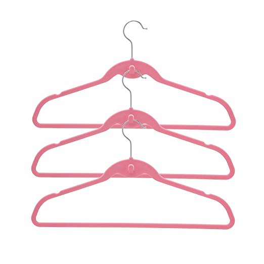 BriaUSA Cascade Hangers Pink Steel Swivel Hooks -Slim, Sturdy Saves You Extra Space - Set of 10