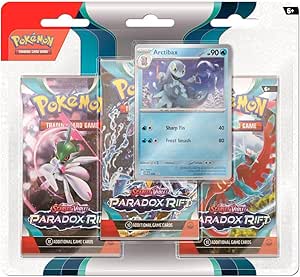 Pokemon Scarlet & Violet—Paradox Rift 3 Pack Blister Featuring Arctibax OR Cetitan