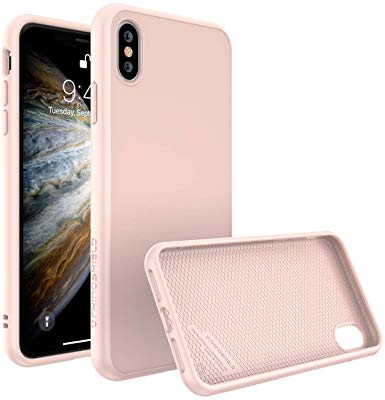 RhinoShield Case for iPhone Xs [SolidSuit] by Shock Absorbent Slim Design Protective Cover with Premium Matte Finish [3.5M / 11ft Drop Protection] - Blush Pink
