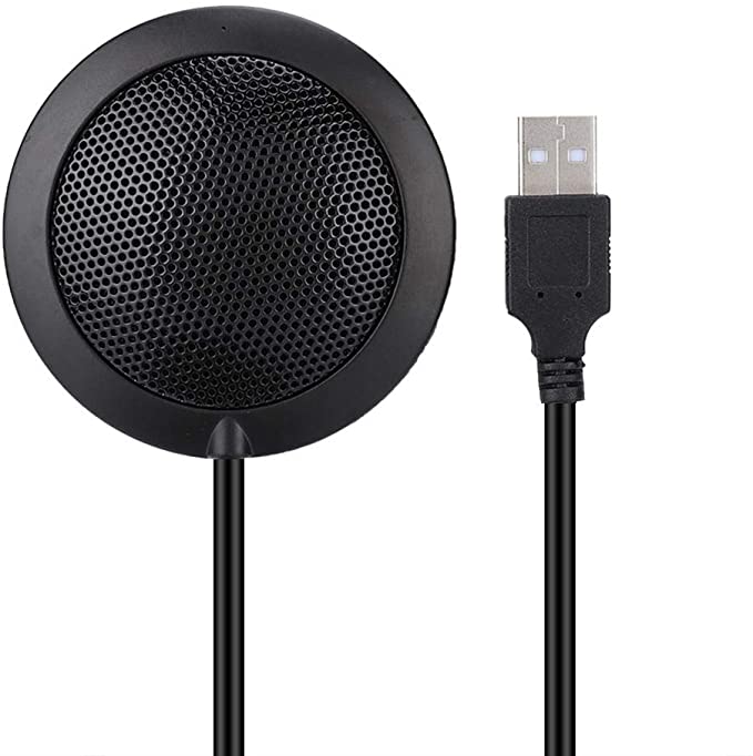 Oumij Conference USB Microphone,360° Pickup,Omnidirectional Microphone,Desktop Conference Computer Microphone,Audio Video,Black