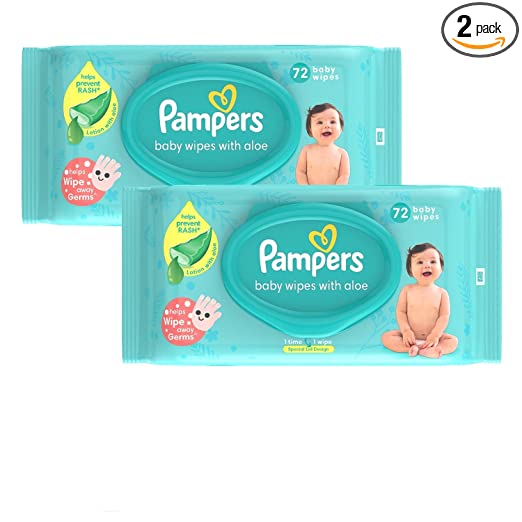 Pampers Baby Gentle Wet Wipes with Aloe Vera 144 Wipes