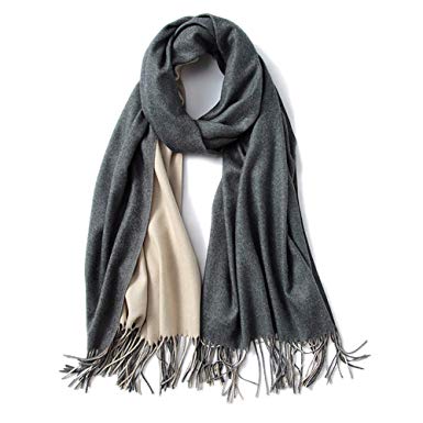 SOJOS Two-tone Scarf Cashmere Feel Wool Wraps Shawls Women Large Soft Scarves SC3002