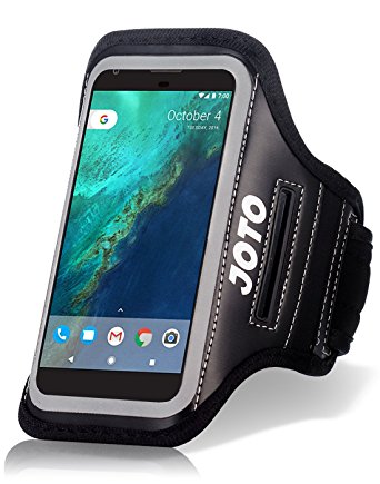 Google Pixel Armband Case, JOTO Sport Exercise Belt Armband Cover for Google Pixel 5.0-Inch, for Man and Woman, Gym Running Workout Fitness Arm Band -Black