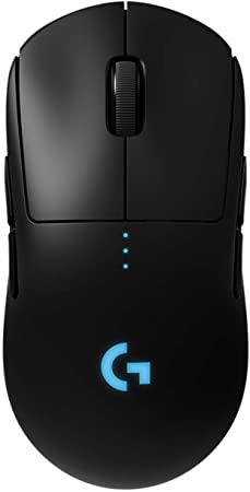 Logitech G PRO Wireless Gaming Mouse, HERO 16K Sensor, 16000 DPI, RGB, Ultra Lightweight, 4 - 8 Programmable Buttons, Long Battery Life, On-Board Memory, Built for esport, PC/Mac - Black (German Pack)