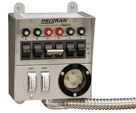 Reliance Controls Corporation 20216A Pro/Tran 6-Circuit Indoor Transfer Switch for Generators Up to 5,000 Running Watts