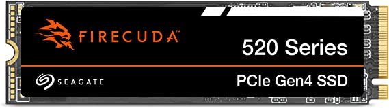 Seagate FireCuda 520, 2 TB, Internal SSD, M.2 PCIe Gen4 ×4 NVMe 1.4, with speeds up to 4,850/4,750 MB/s, 3 year Rescue Services (ZP2000GV3A012)