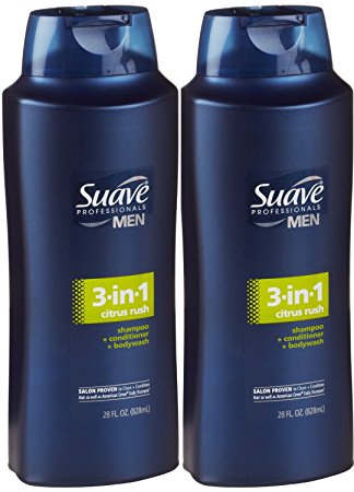 Suave Men 3-in-1 Shampoo   Conditioner   Body Wash - Citrus Rush - 28 oz - 2 pk