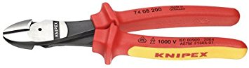 Knipex 7408200SBA 8-Inch High Leverage Diagonal Cutters - 1000 Volt