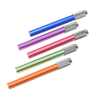 Outus Assorted Colors Aluminum Pencil Lengthener Extender Holder, Pack of 5
