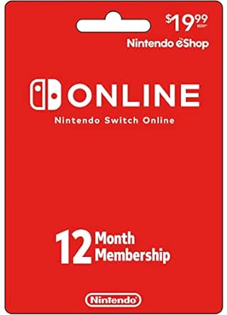 Nintendo Switch Online Gift Card $19.99