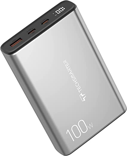 Techsmarter 20000mah 100W (130W Max) Dual USB-C PD Power Bank with 45W Samsung Super Fast Charging. Portable Charger Compatible with iPhone, Galaxy, iPad, MacBook, Chromebook, Steam Deck, Dell, HP