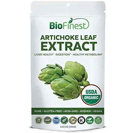 Biofinest Artichoke Leaf Extract Powder - USDA Certified Organic Pure Gluten-Free Non-GMO Kosher Vegan Friendly - Supplement for Healthy Metabolism, Digestion, Liver Health (250g)