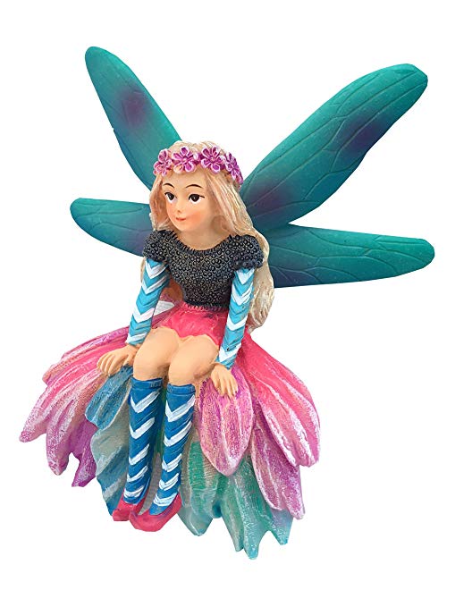GlitZGlam Katrina The Garden Fairy - a Miniature Fairy Statue for Your Fairy Garden and Miniature Figurines