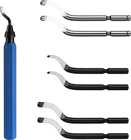 Cozysmart Swivel Head Deburring Tool with 7 blades,Removing Burr tool for Aluminum,Copper,Brass,Plastics with Aliminum Handle