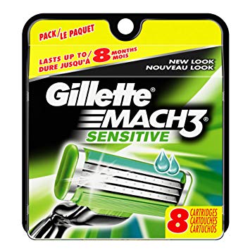 Gillette Mach3 Sensitive Power Cartridges, 8 Count (Packaging May Vary)